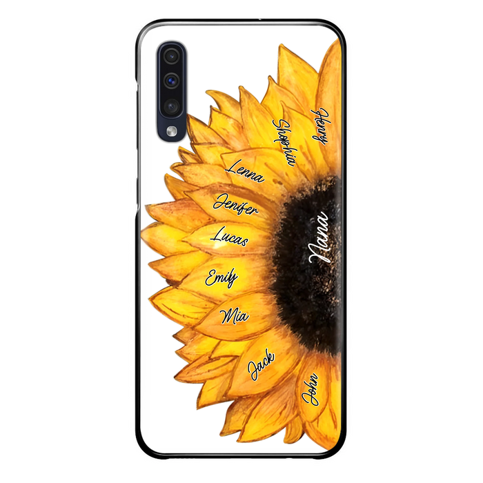 Personalized Sunflower Grandma Phone Case - Up to 9 Kids - Mother's Day Gift Idea for Mom/Grandma