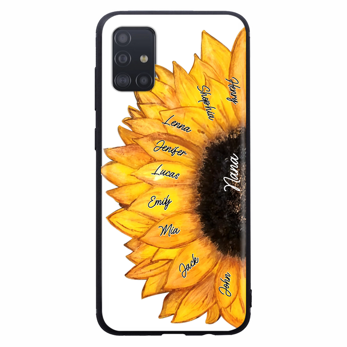 Personalized Sunflower Grandma Phone Case - Up to 9 Kids - Mother's Day Gift Idea for Mom/Grandma
