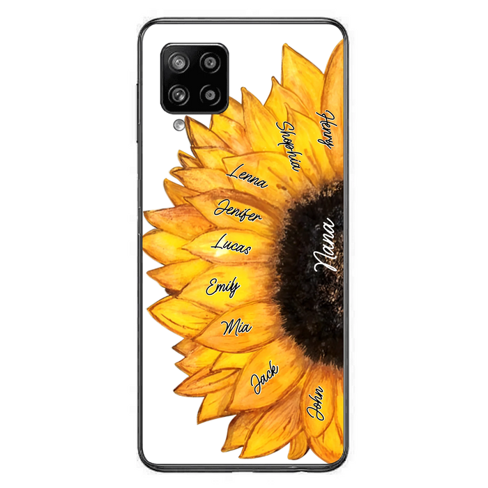 Personalized Sunflower Grandma Phone Case - Up to 9 Kids - Mother's Day Gift Idea for Mom/Grandma