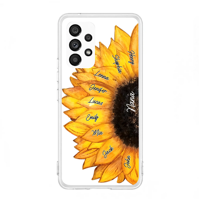 Personalized Sunflower Grandma Phone Case - Up to 9 Kids - Mother's Day Gift Idea for Mom/Grandma