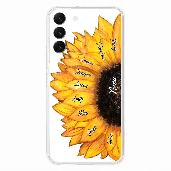 Personalized Sunflower Grandma Phone Case - Up to 9 Kids - Mother's Day Gift Idea for Mom/Grandma