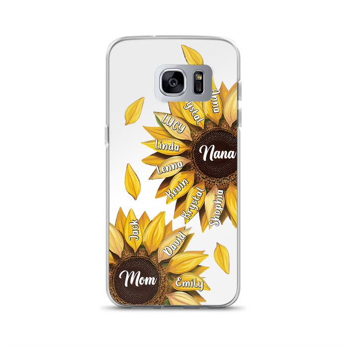 Personalized Sunflower Grandma Phone Case - Up to 11 Kids - Mother's Day Gift Idea for Mom/Grandma -  Case For iPhone/Samsung