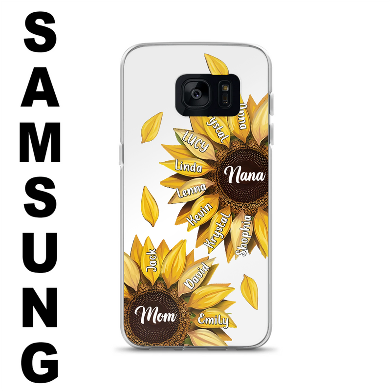 Personalized Sunflower Grandma Phone Case - Up to 11 Kids - Mother's Day Gift Idea for Mom/Grandma -  Case For iPhone/Samsung