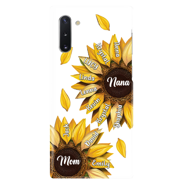 Personalized Sunflower Grandma Phone Case - Up to 11 Kids - Mother's Day Gift Idea for Mom/Grandma -  Case For iPhone/Samsung