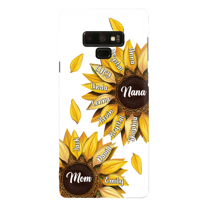 Personalized Sunflower Grandma Phone Case - Up to 11 Kids - Mother's Day Gift Idea for Mom/Grandma -  Case For iPhone/Samsung
