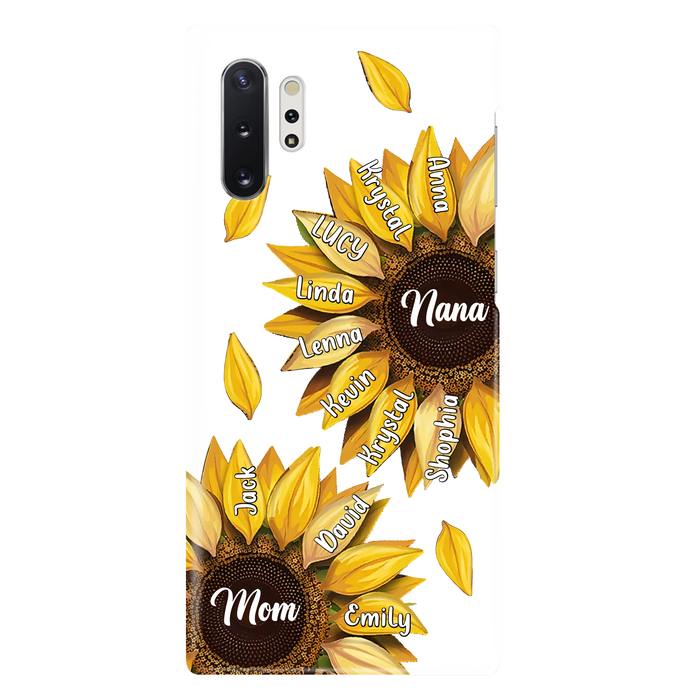 Personalized Sunflower Grandma Phone Case - Up to 11 Kids - Mother's Day Gift Idea for Mom/Grandma -  Case For iPhone/Samsung