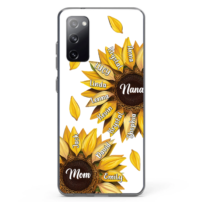 Personalized Sunflower Grandma Phone Case - Up to 11 Kids - Mother's Day Gift Idea for Mom/Grandma -  Case For iPhone/Samsung