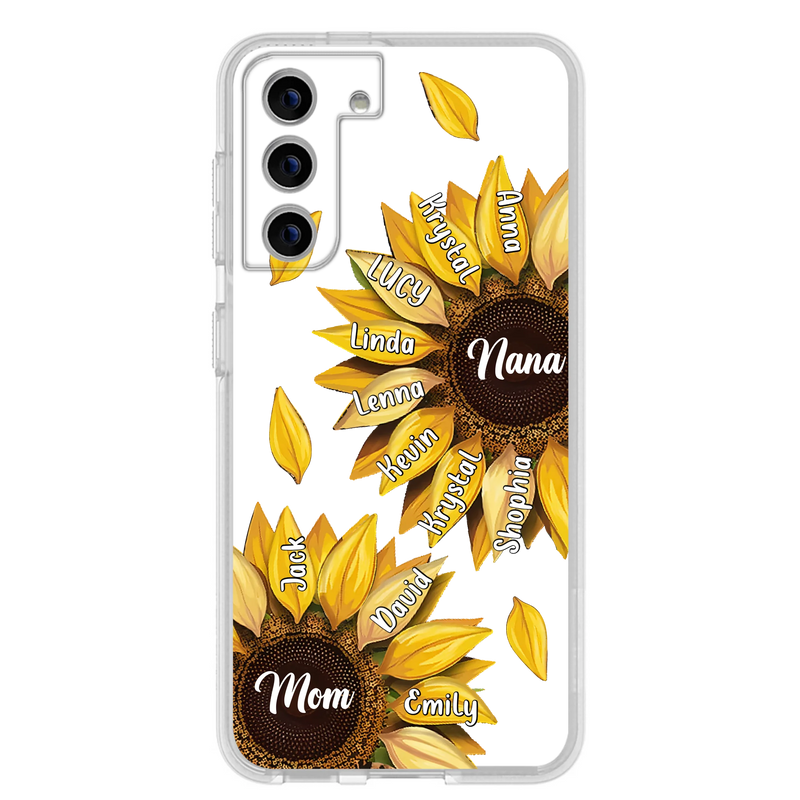 Personalized Sunflower Grandma Phone Case - Up to 11 Kids - Mother's Day Gift Idea for Mom/Grandma -  Case For iPhone/Samsung