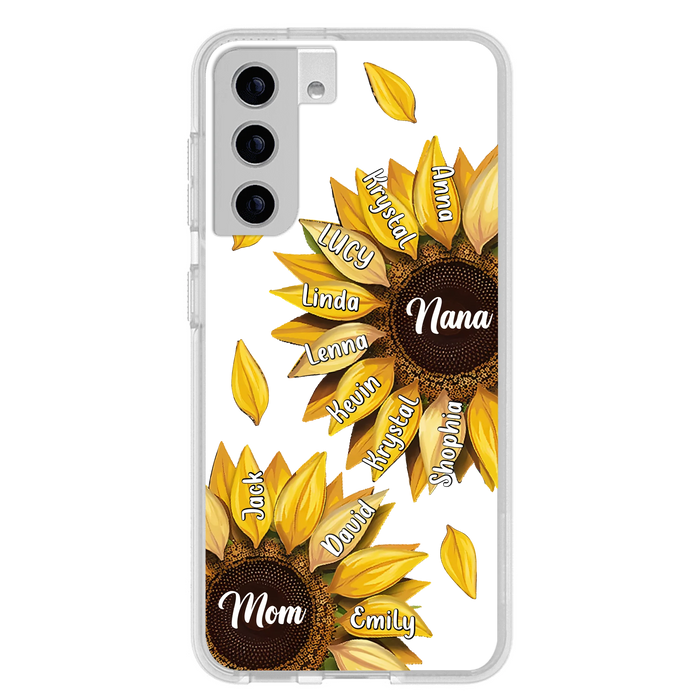Personalized Sunflower Grandma Phone Case - Up to 11 Kids - Mother's Day Gift Idea for Mom/Grandma -  Case For iPhone/Samsung