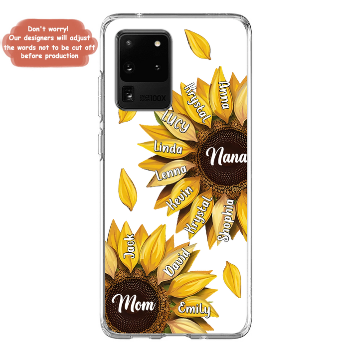 Personalized Sunflower Grandma Phone Case - Up to 11 Kids - Mother's Day Gift Idea for Mom/Grandma -  Case For iPhone/Samsung