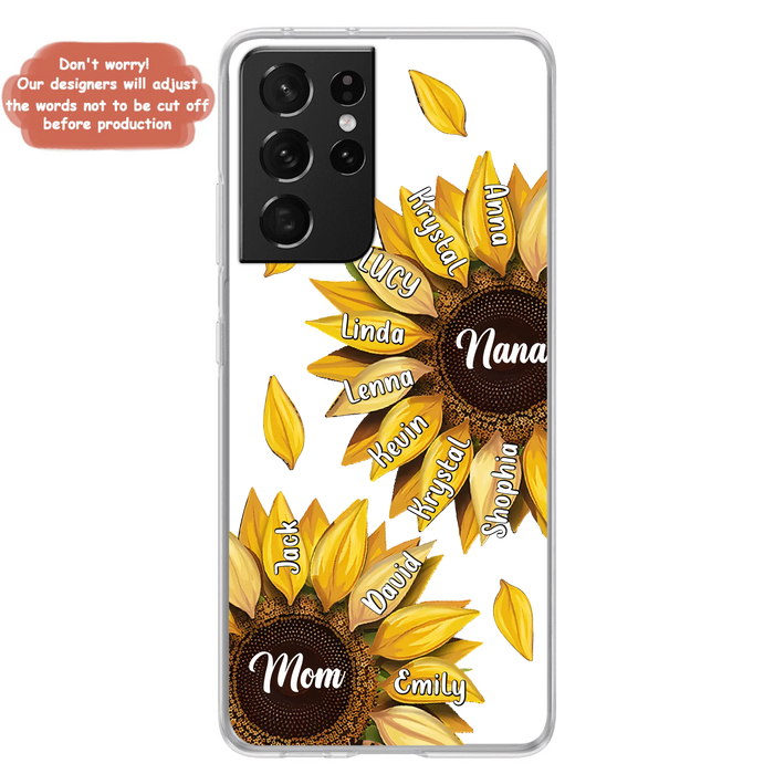 Personalized Sunflower Grandma Phone Case - Up to 11 Kids - Mother's Day Gift Idea for Mom/Grandma -  Case For iPhone/Samsung