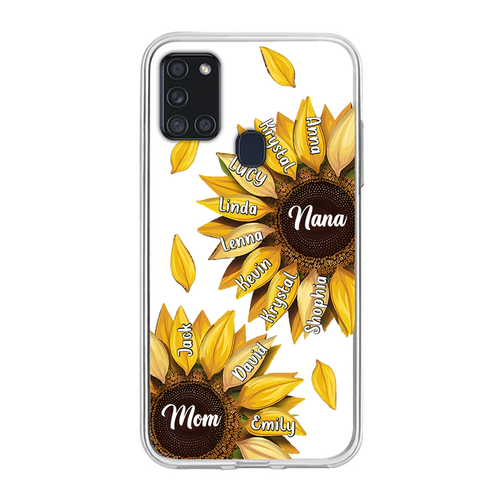 Personalized Sunflower Grandma Phone Case - Up to 11 Kids - Mother's Day Gift Idea for Mom/Grandma -  Case For iPhone/Samsung