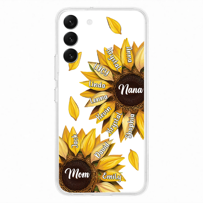 Personalized Sunflower Grandma Phone Case - Up to 11 Kids - Mother's Day Gift Idea for Mom/Grandma -  Case For iPhone/Samsung