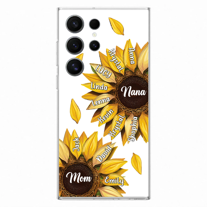Personalized Sunflower Grandma Phone Case - Up to 11 Kids - Mother's Day Gift Idea for Mom/Grandma -  Case For iPhone/Samsung