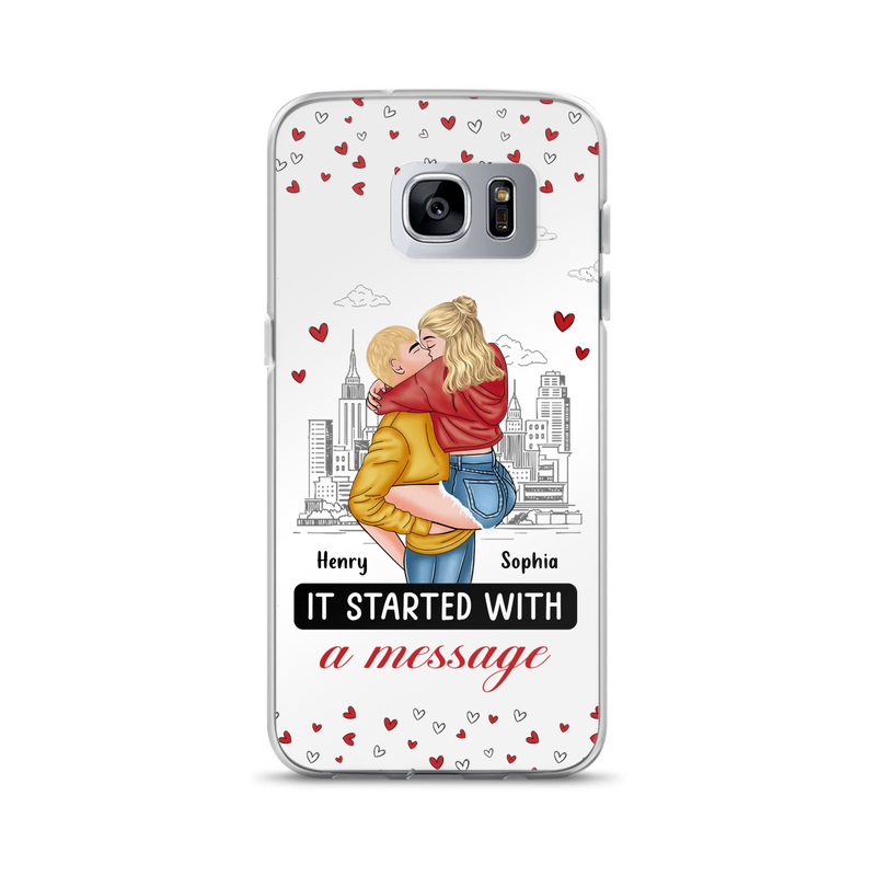 Custom Personalized Couple Phone Case For iPhone/ Samsung - Gift Idea For Couple - It Started With A Message