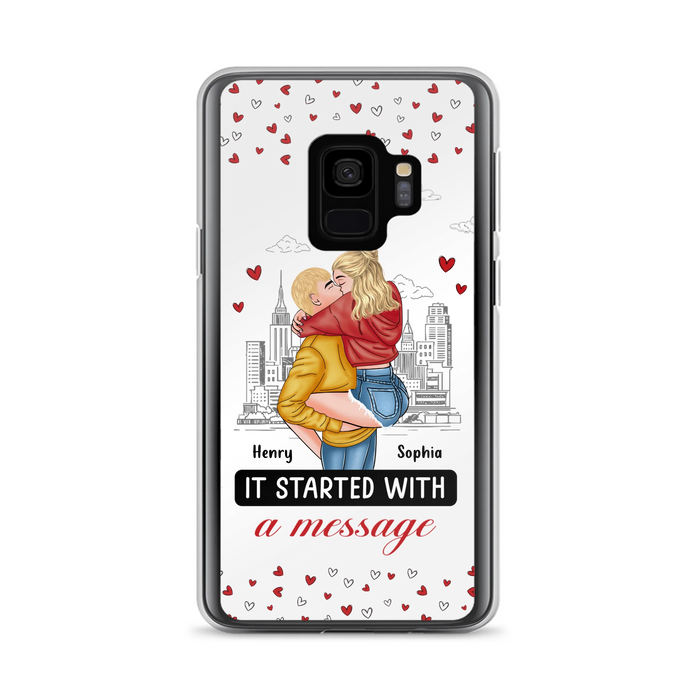 Custom Personalized Couple Phone Case For iPhone/ Samsung - Gift Idea For Couple - It Started With A Message