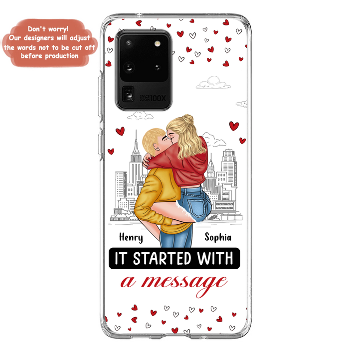 Custom Personalized Couple Phone Case For iPhone/ Samsung - Gift Idea For Couple - It Started With A Message