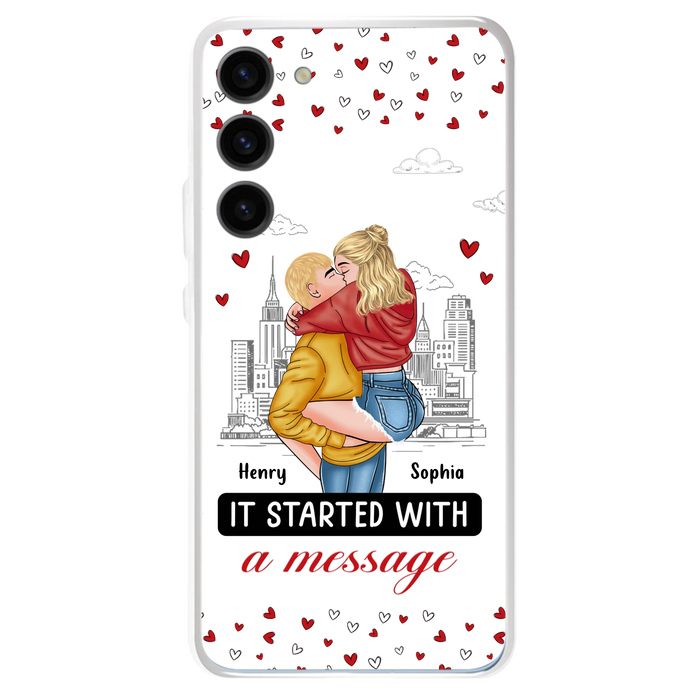 Custom Personalized Couple Phone Case For iPhone/ Samsung - Gift Idea For Couple - It Started With A Message