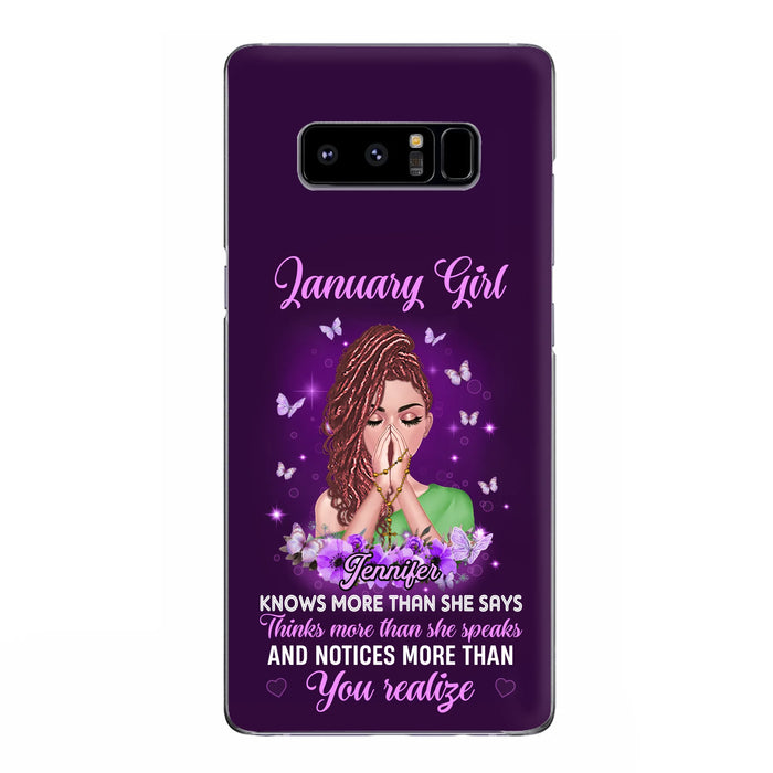 Custom Personalized Birthday Girl iPhone/ Samsung Phone Case - Gift Idea For Girl/ Friend/ Daughter - Knows More Than She Says