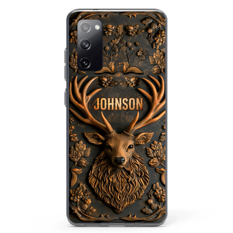 Custom Personalized Deer Hunting 3D Printed Effect Phone Case - Gift Idea For Hunting Lover - Case For iPhone/ Samsung