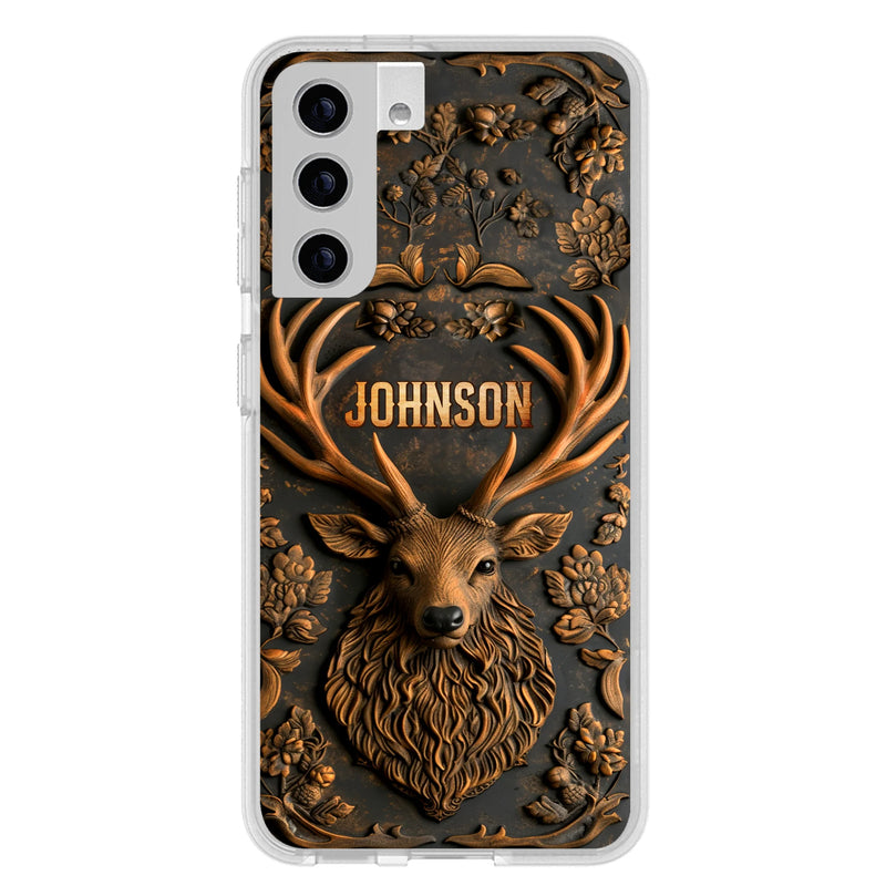 Custom Personalized Deer Hunting 3D Printed Effect Phone Case - Gift Idea For Hunting Lover - Case For iPhone/ Samsung