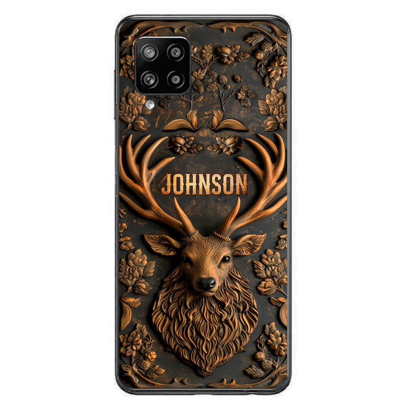 Custom Personalized Deer Hunting 3D Printed Effect Phone Case - Gift Idea For Hunting Lover - Case For iPhone/ Samsung