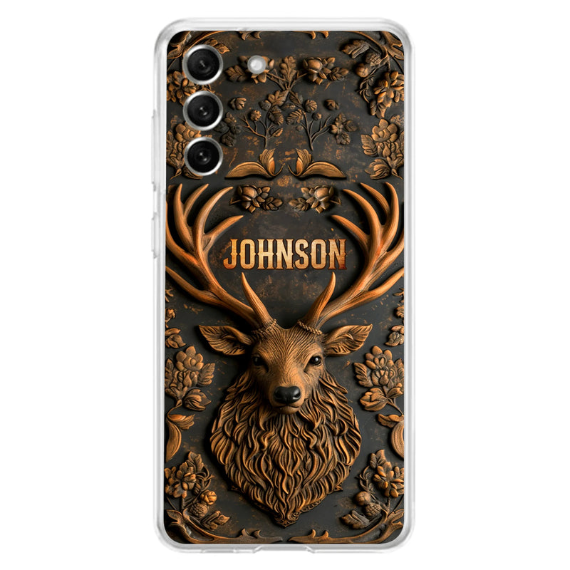 Custom Personalized Deer Hunting 3D Printed Effect Phone Case - Gift Idea For Hunting Lover - Case For iPhone/ Samsung