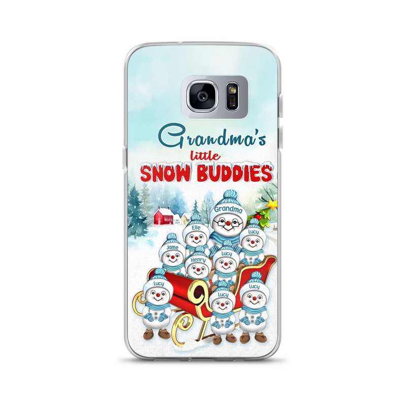 Personalized Grandma Phone Case - Christmas Gift Idea For Grandma - Up to 8 Grandkids - Case For iPhone/ Samsung - Grandma's Little Snow Buddies