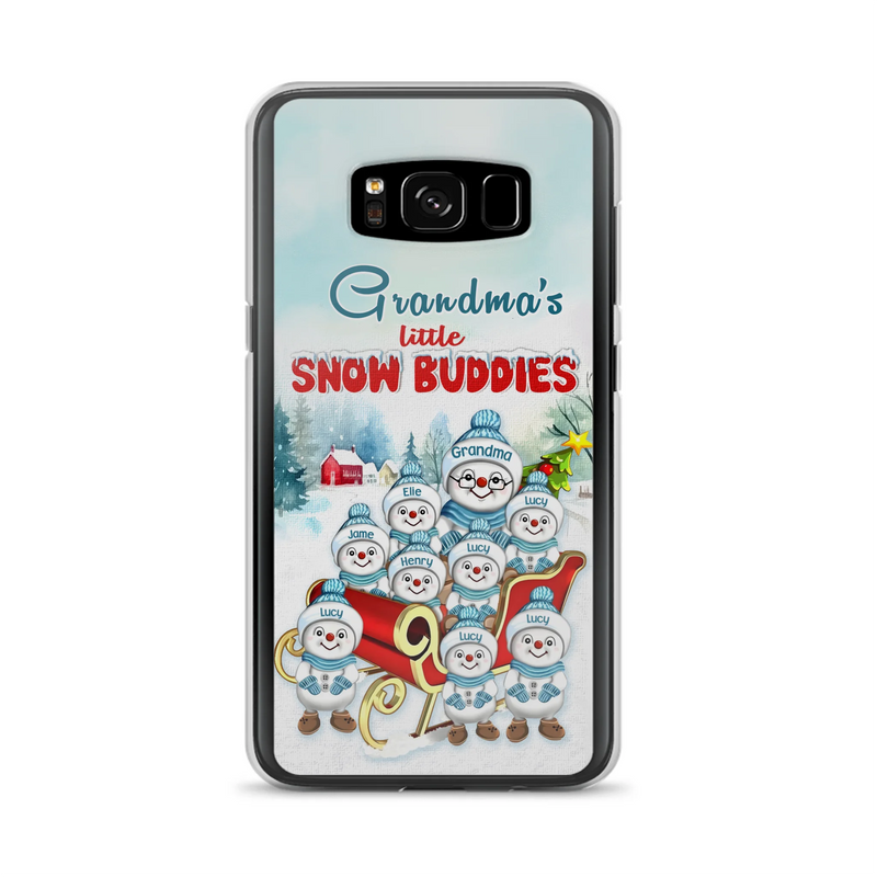 Personalized Grandma Phone Case - Christmas Gift Idea For Grandma - Up to 8 Grandkids - Case For iPhone/ Samsung - Grandma's Little Snow Buddies