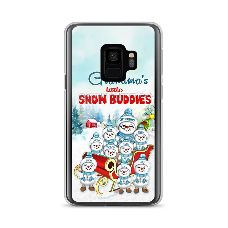 Personalized Grandma Phone Case - Christmas Gift Idea For Grandma - Up to 8 Grandkids - Case For iPhone/ Samsung - Grandma's Little Snow Buddies
