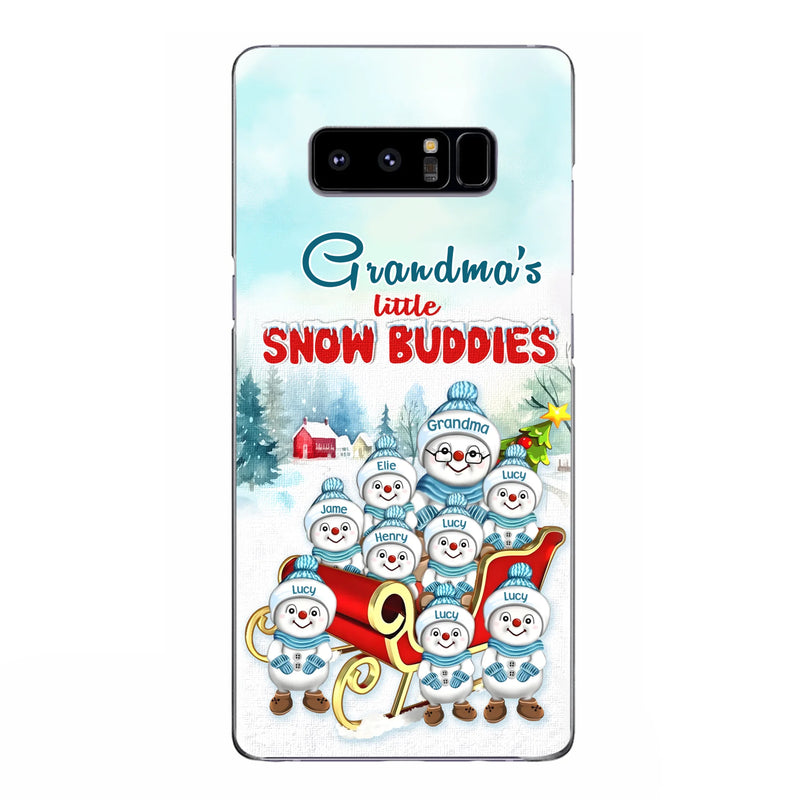 Personalized Grandma Phone Case - Christmas Gift Idea For Grandma - Up to 8 Grandkids - Case For iPhone/ Samsung - Grandma's Little Snow Buddies