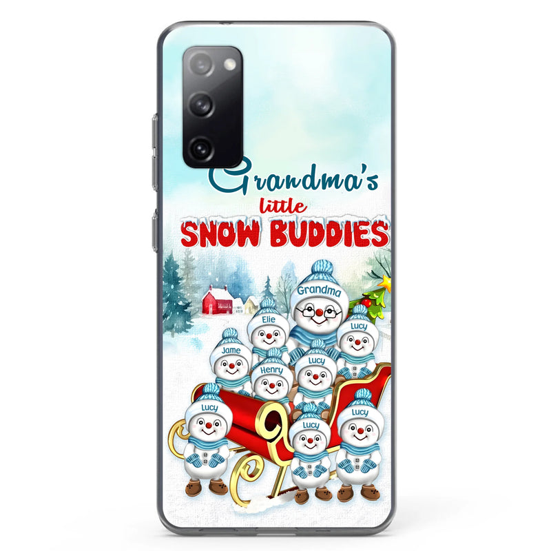 Personalized Grandma Phone Case - Christmas Gift Idea For Grandma - Up to 8 Grandkids - Case For iPhone/ Samsung - Grandma's Little Snow Buddies