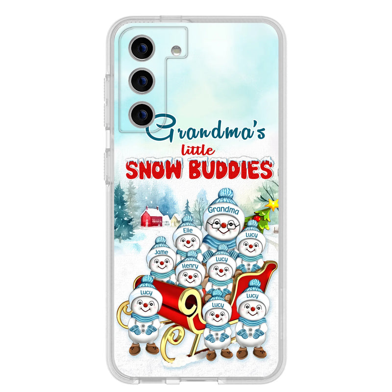 Personalized Grandma Phone Case - Christmas Gift Idea For Grandma - Up to 8 Grandkids - Case For iPhone/ Samsung - Grandma's Little Snow Buddies