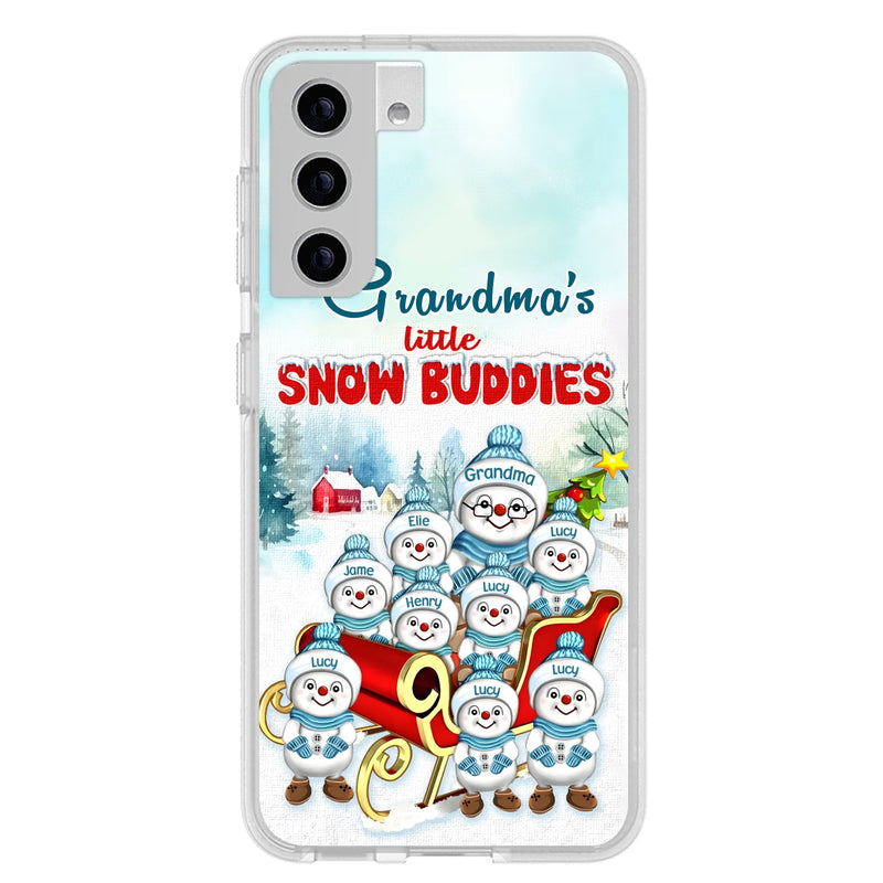 Personalized Grandma Phone Case - Christmas Gift Idea For Grandma - Up to 8 Grandkids - Case For iPhone/ Samsung - Grandma's Little Snow Buddies
