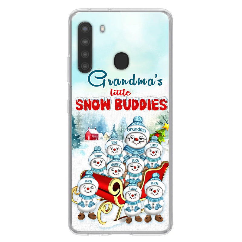 Personalized Grandma Phone Case - Christmas Gift Idea For Grandma - Up to 8 Grandkids - Case For iPhone/ Samsung - Grandma's Little Snow Buddies