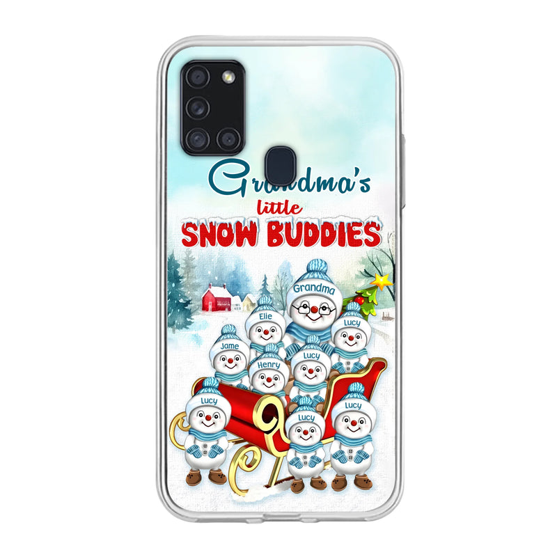 Personalized Grandma Phone Case - Christmas Gift Idea For Grandma - Up to 8 Grandkids - Case For iPhone/ Samsung - Grandma's Little Snow Buddies