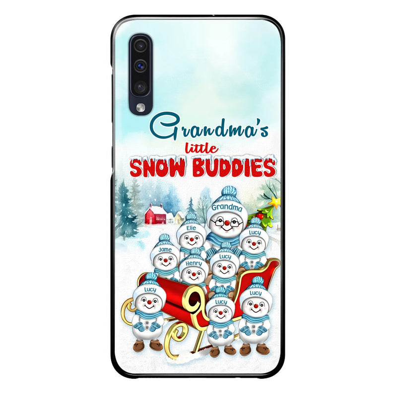 Personalized Grandma Phone Case - Christmas Gift Idea For Grandma - Up to 8 Grandkids - Case For iPhone/ Samsung - Grandma's Little Snow Buddies