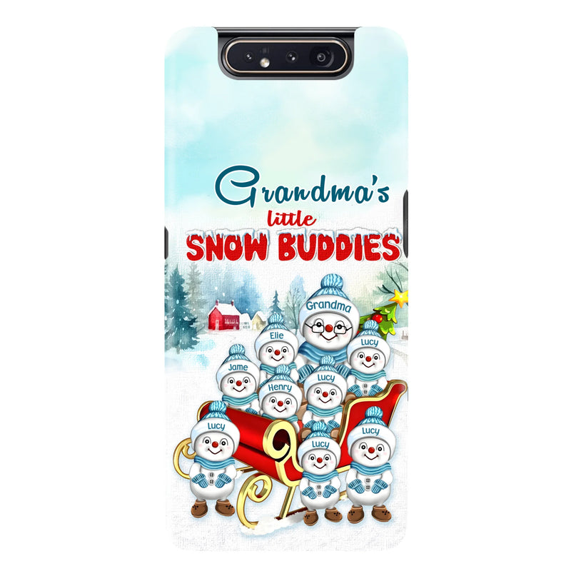 Personalized Grandma Phone Case - Christmas Gift Idea For Grandma - Up to 8 Grandkids - Case For iPhone/ Samsung - Grandma's Little Snow Buddies