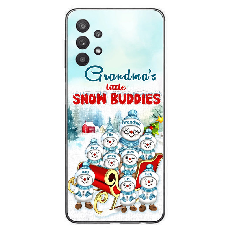 Personalized Grandma Phone Case - Christmas Gift Idea For Grandma - Up to 8 Grandkids - Case For iPhone/ Samsung - Grandma's Little Snow Buddies