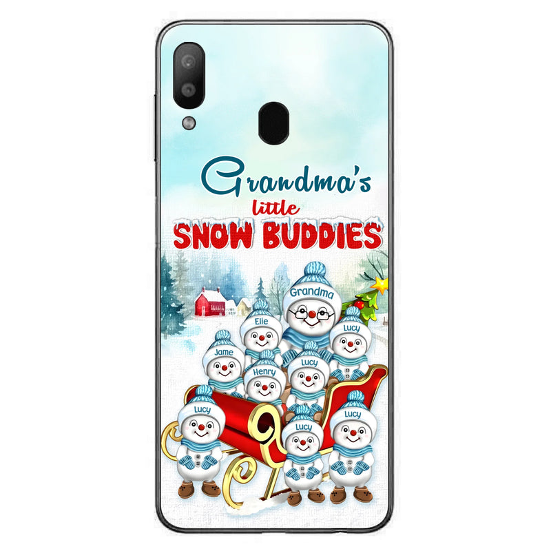 Personalized Grandma Phone Case - Christmas Gift Idea For Grandma - Up to 8 Grandkids - Case For iPhone/ Samsung - Grandma's Little Snow Buddies