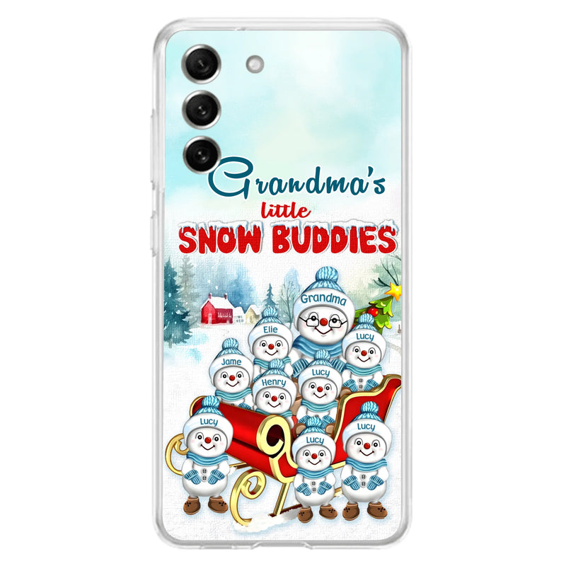Personalized Grandma Phone Case - Christmas Gift Idea For Grandma - Up to 8 Grandkids - Case For iPhone/ Samsung - Grandma's Little Snow Buddies