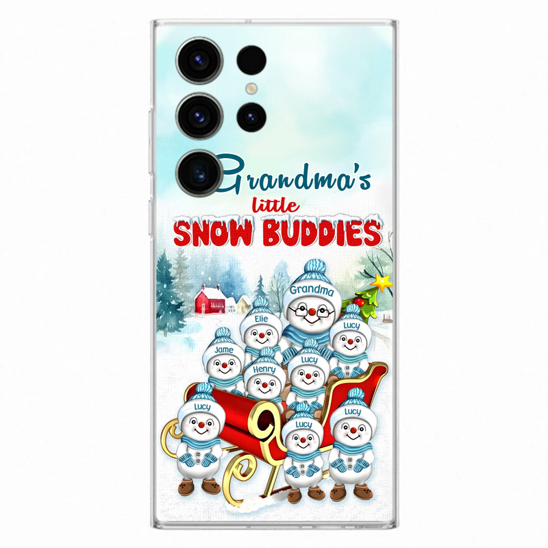 Personalized Grandma Phone Case - Christmas Gift Idea For Grandma - Up to 8 Grandkids - Case For iPhone/ Samsung - Grandma's Little Snow Buddies