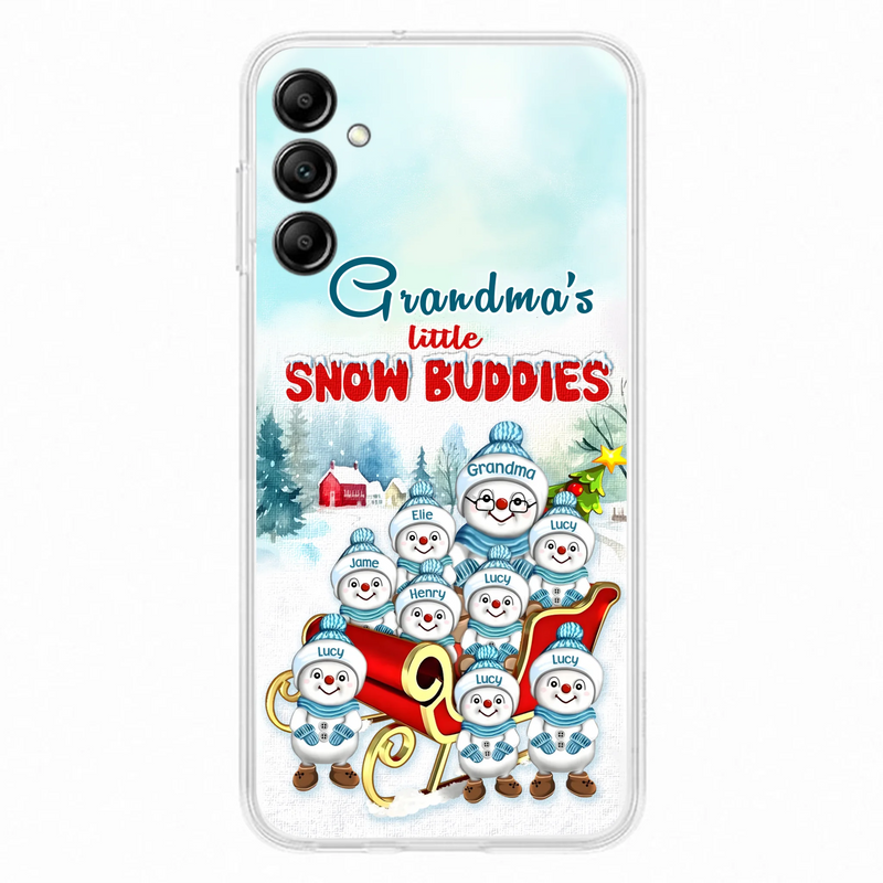 Personalized Grandma Phone Case - Christmas Gift Idea For Grandma - Up to 8 Grandkids - Case For iPhone/ Samsung - Grandma's Little Snow Buddies
