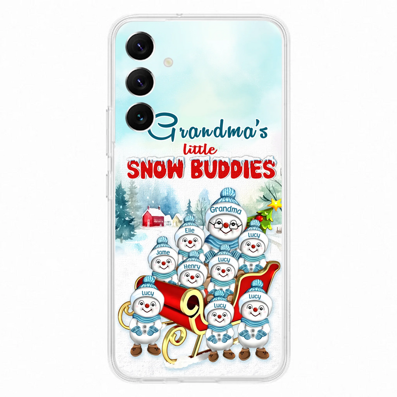 Personalized Grandma Phone Case - Christmas Gift Idea For Grandma - Up to 8 Grandkids - Case For iPhone/ Samsung - Grandma's Little Snow Buddies
