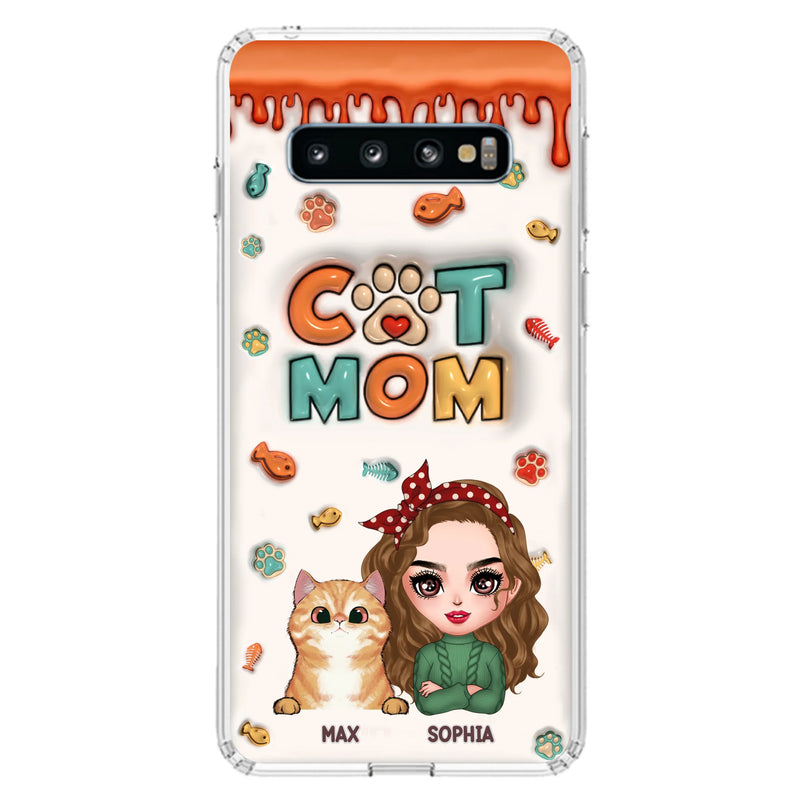 Personalized Cat Mom iPhone/Samsung Phone Case - Christmas Gift Idea For Cat Lover - Up to 4 Cats