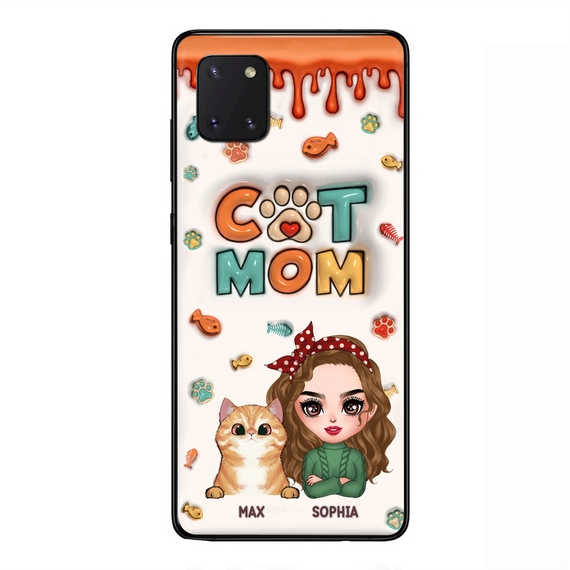 Personalized Cat Mom iPhone/Samsung Phone Case - Christmas Gift Idea For Cat Lover - Up to 4 Cats
