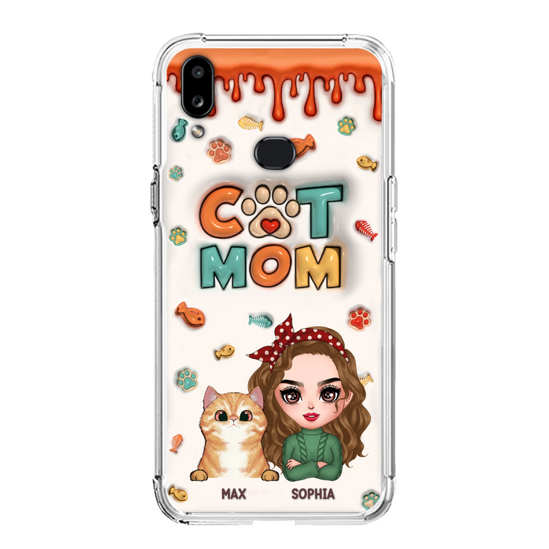 Personalized Cat Mom iPhone/Samsung Phone Case - Christmas Gift Idea For Cat Lover - Up to 4 Cats