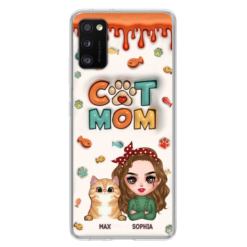 Personalized Cat Mom iPhone/Samsung Phone Case - Christmas Gift Idea For Cat Lover - Up to 4 Cats