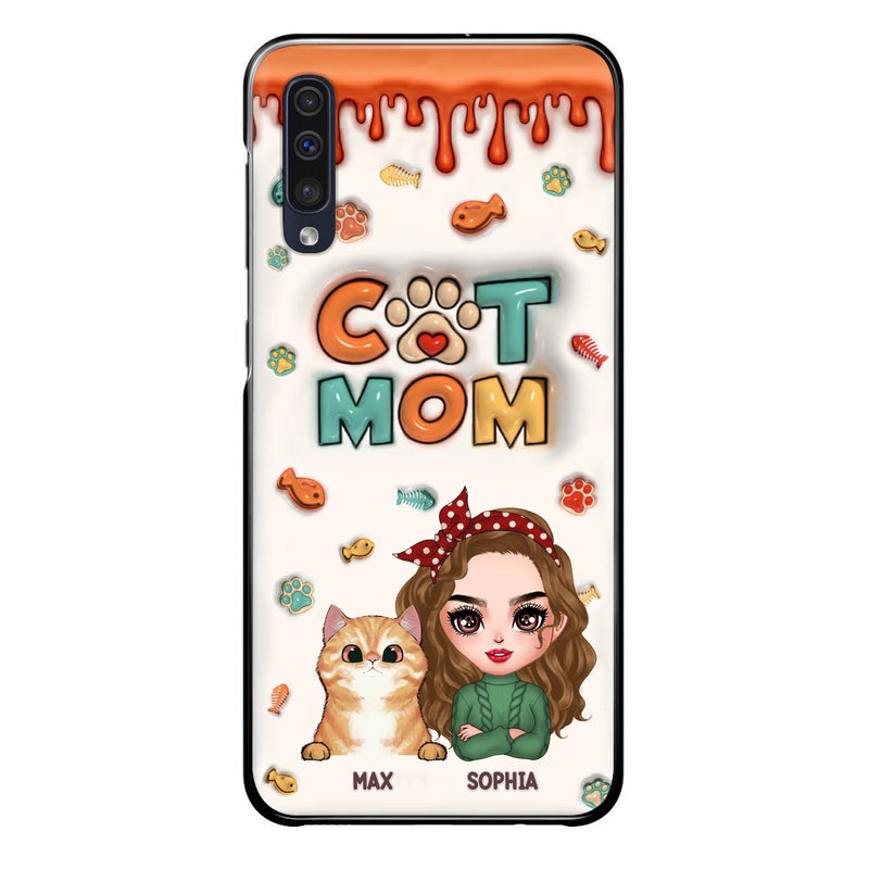 Personalized Cat Mom iPhone/Samsung Phone Case - Christmas Gift Idea For Cat Lover - Up to 4 Cats