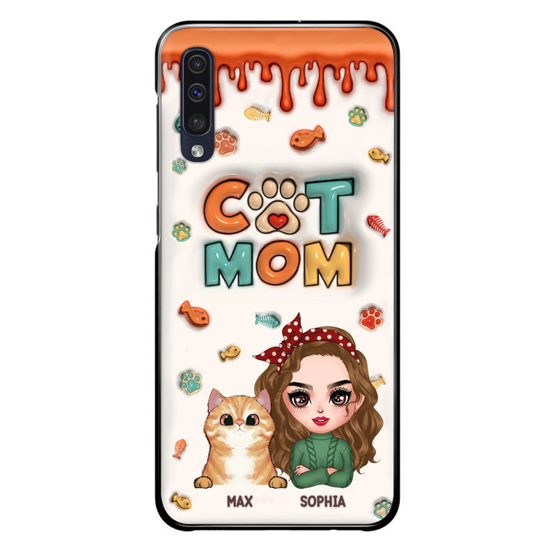 Personalized Cat Mom iPhone/Samsung Phone Case - Christmas Gift Idea For Cat Lover - Up to 4 Cats
